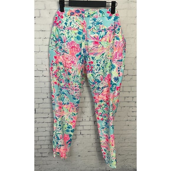 Lilly Pulitzer Womens Pants Size 4 Serene Blue Gypsea Floral Alina Slim N - Picture 4 of 12